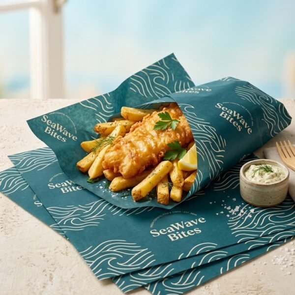 custom fish and chip paper sheets