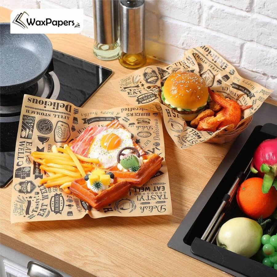 printed fish and chips paper