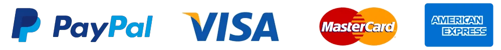 Accepted Payment Methods - Visa, Mastercard, PayPal