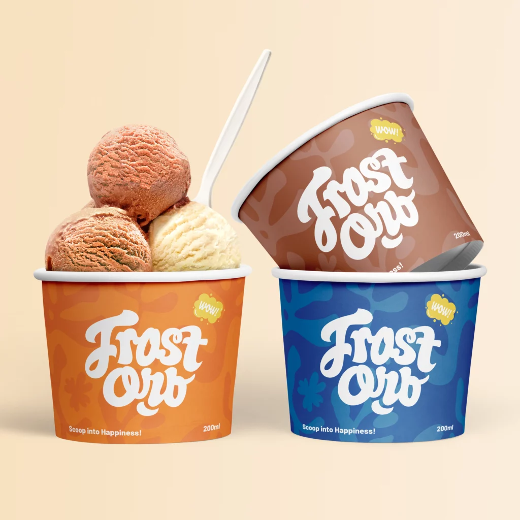 Custom Paper Ice Cream Bowls — available sizes