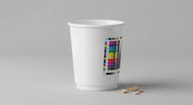 Colour matched printed coffee cup