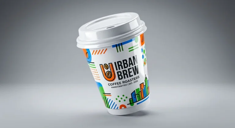 Full colour printed custom coffee cup