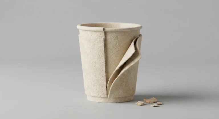 Moulded fibre bagasse coffee cup
