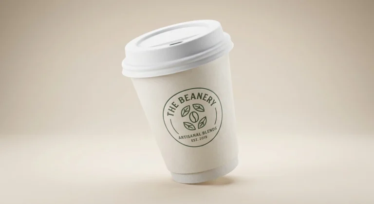 Single colour printed paper coffee cup