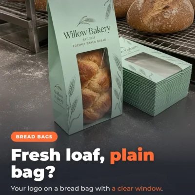 A fresh loaf deserves better than a plain bag 🍞 Custom paper bread bags with your logo, longer and n